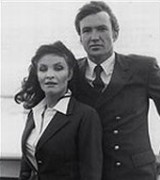 [Larry Lamb as Matt Taylor in the BBC Series Triangle with Kate O'Mara as Katherine Laker c.1981.]